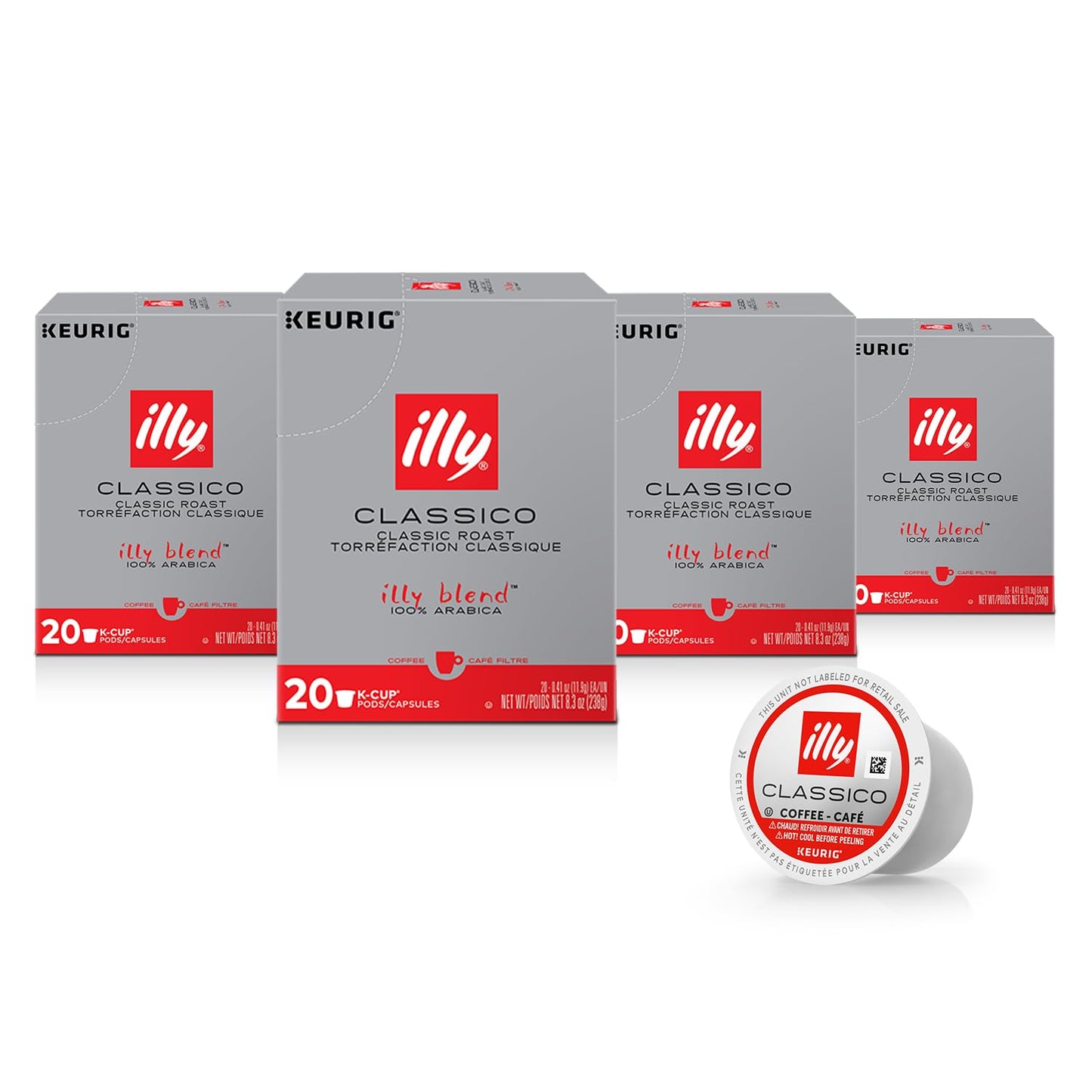 illy Coffee K Cup Pods, Intenso Dark Roast, 20 Count, 1 Pack