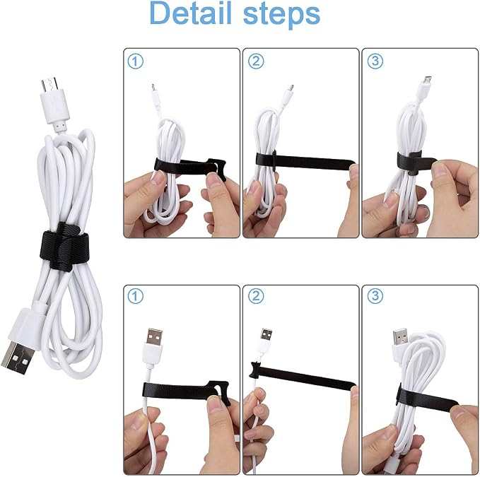60 PCS 6 Inches Reusable Cable Ties, Adjustable Cord Straps Wire Organizer Cord