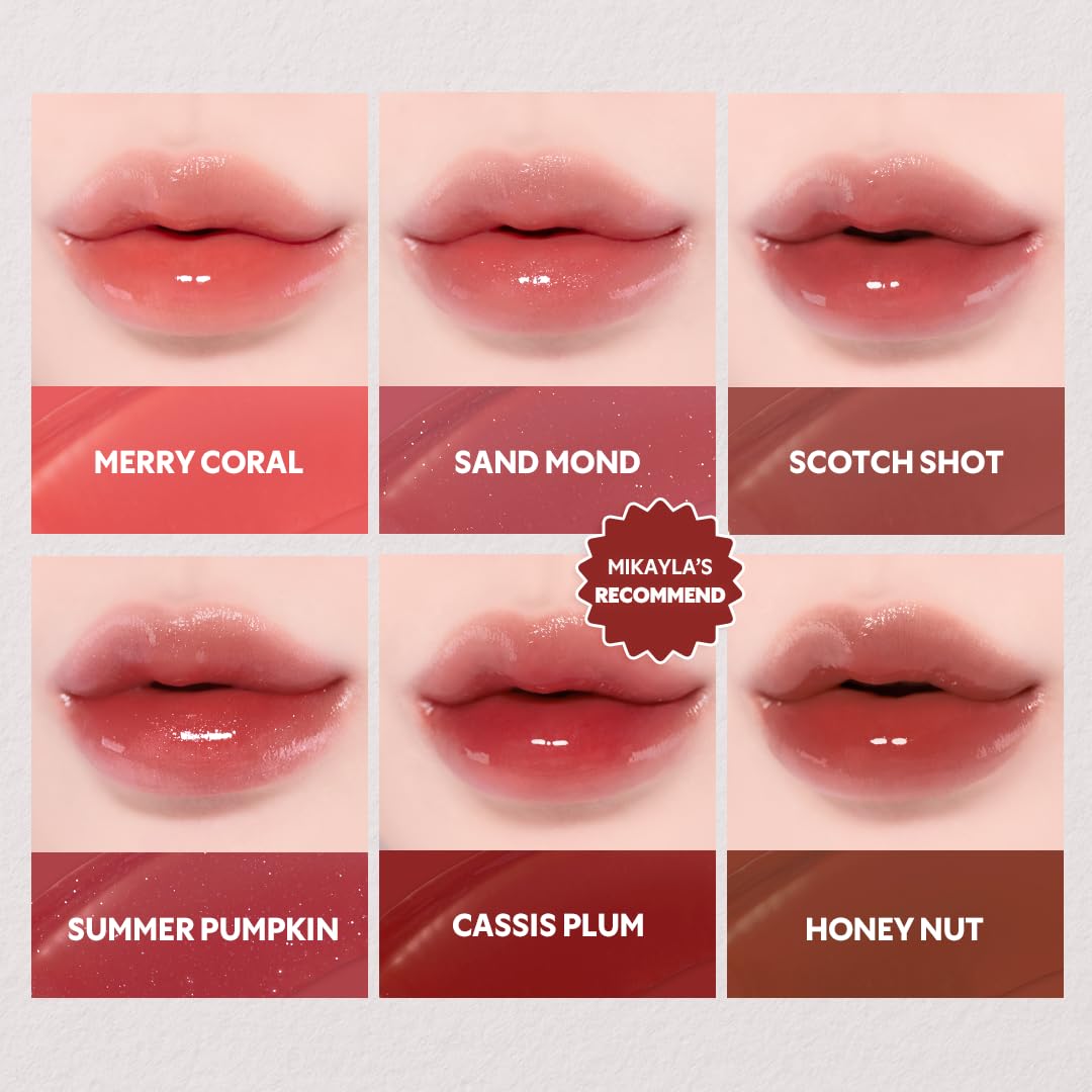 TIRTIR [*Mini Size Waterism Tinted Lip Gloss #03 Sand Mond, 0.06 Fl Oz – Kiss Ready Lipgloss, 12H Long Lasting Non Sticky Natural Tinted Glow Korean Multiuse Cheek and Lip Tint for Women gift