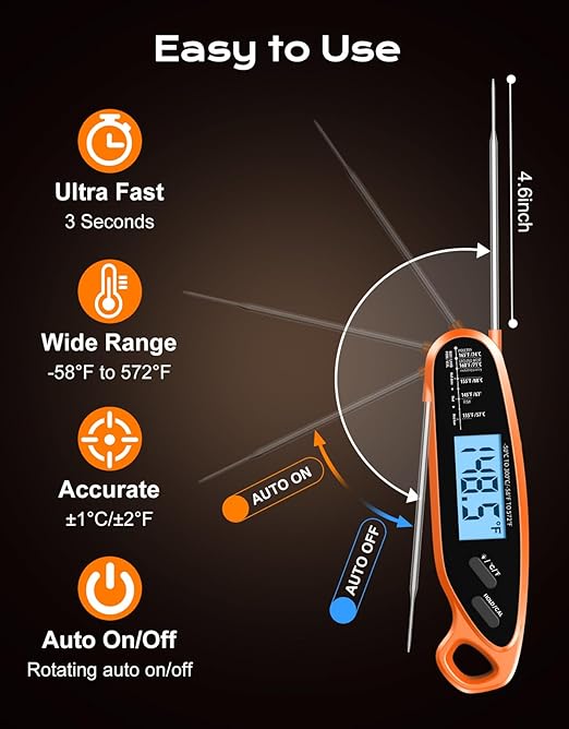 Otemly Digital Meat Thermometer for Cooking with Dual Probe