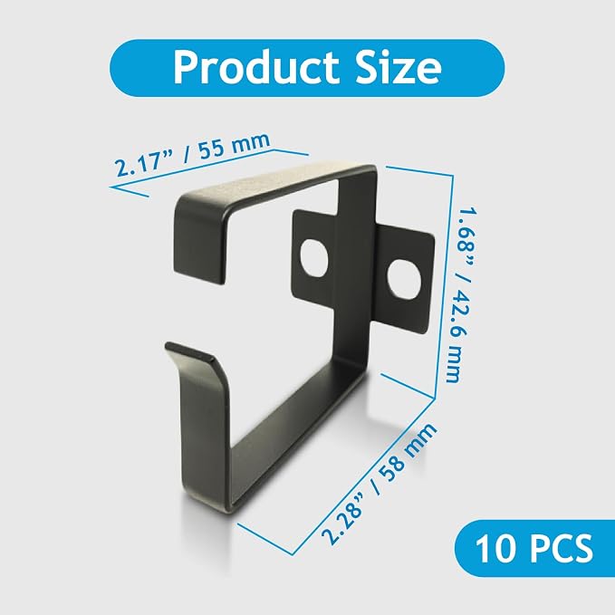 10 Pack Server Rack Cable Management D-Ring Hooks