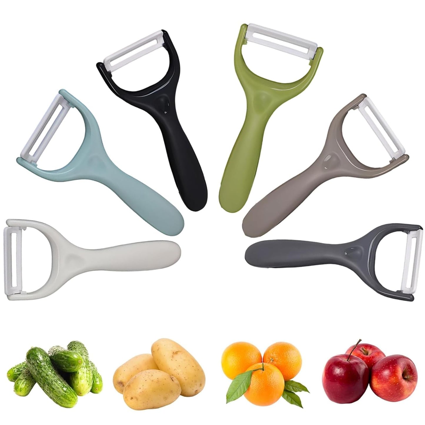 Trez Treamer Vegetable Peelers for Kitchen,6PCS P Peelers Stainless Steel Potato Carrot Veggie Zucchini Cucumber Apple Peeler,Ultra-thin Peeling (6 P Peelers)