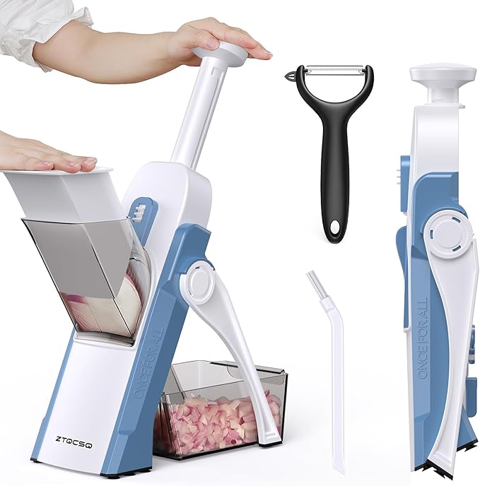 5 in 1 Safe Vegetable Mandoline Slicer for Kitchen, Adjustable Thickness