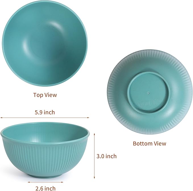 becutlery Reusable Bowls Set Unbreakable Cereal Bowls,24 OZ Wheat Straw Fiber Lightweight Bowl Sets 8, Microwave and Dishwasher Safe,Use for Ramen, Soup, Salad -Multi Color