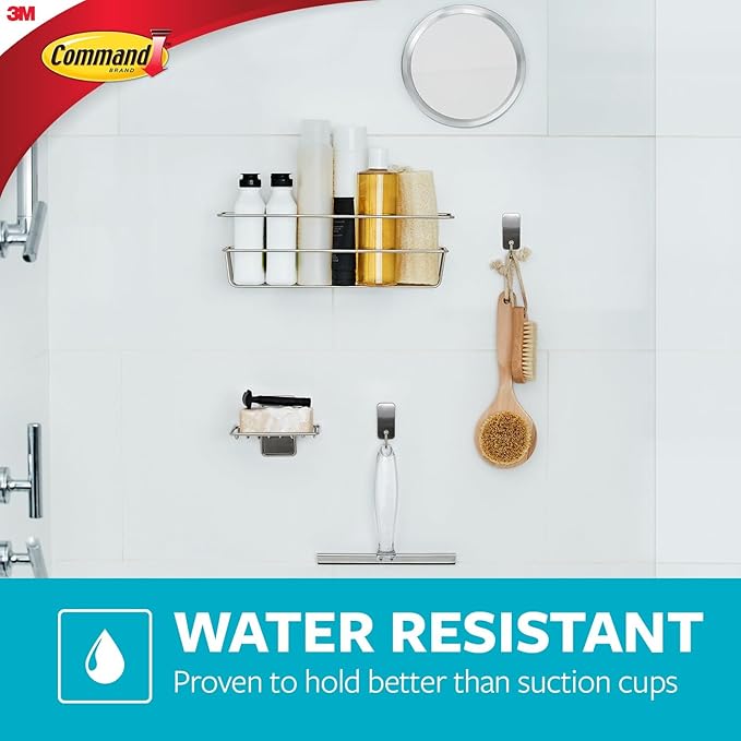 Command Shower Caddy with Water Resistant Strips, Organize Your Bathroom, Easy to Open Packaging Bathroom Decor