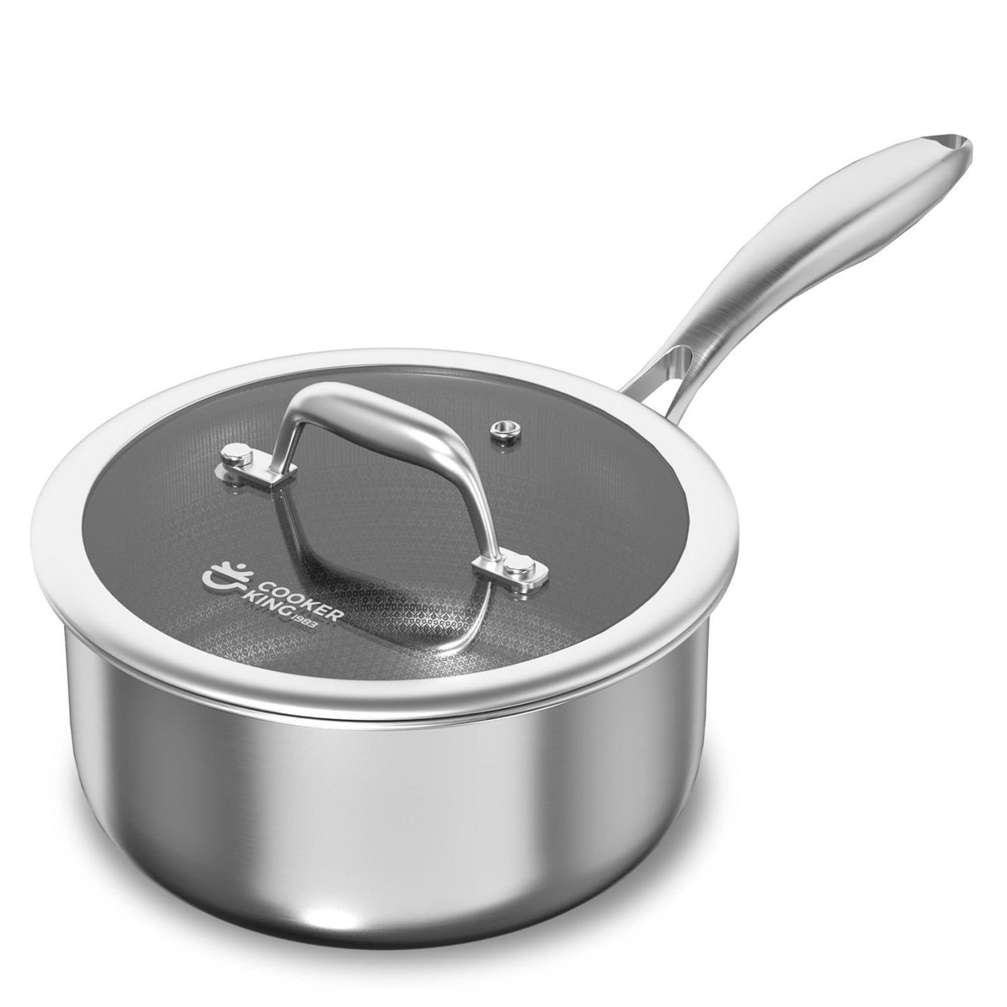 COOKER KING Stainless Steel Saucepan with Lid - 3 Quart Small Cooking Pot