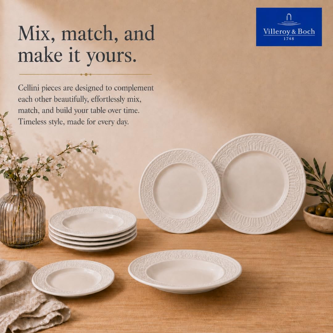 Villeroy & Boch Cellini 12 Piece Dinnerware Set, White, Service for 4