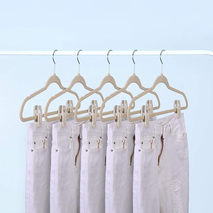 Trgowaul Velvet Hangers Clips, Pants Hangers Velvet Clips, Strong Finger Clips Perfect for Thin Velvet Hangers