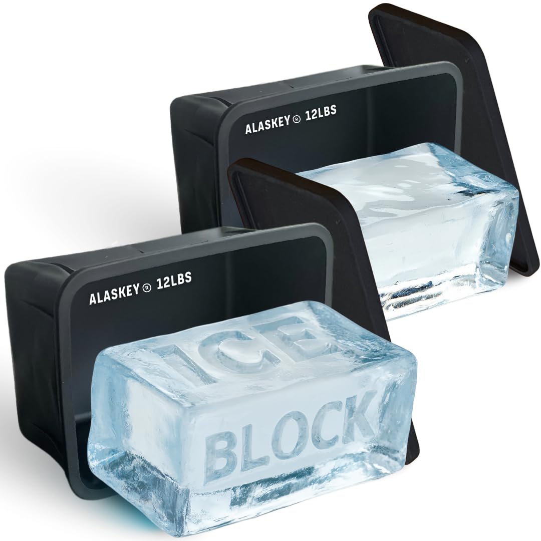 Alaskey® Giant Ice Block Mold 12 lbs (Single) | Create Perfect Reusable Ice Bricks | Professional Silicone Mold for Crafting Extra Large Ice Cubes, Ideal for Ice Baths, Coolers, Bartender Accessories