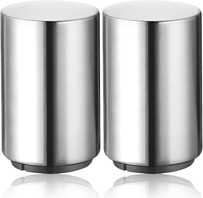 Portable Push Down Magnetic Beer Bottle Openers (8 Packs), No Damage to Caps, Quick to Open, Automatic Stainless Steel Pop the Top Cap Opener for Home Bar Camping and Traveling, Bartender Opening Tool