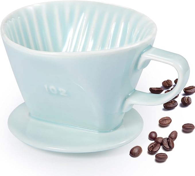 Noarixa Pour Over Coffee Dripper, Ceramic Pour Over Coffee Maker, White