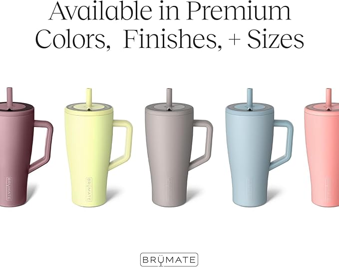 BrüMate Era 40 oz Tumbler with Handle and Straw | 100% Leakproof Insulated Water Bottle Tumbler with Lid and Straw | Made of Stainless Steel | Cup Holder Friendly | 40oz (Houndstooth)