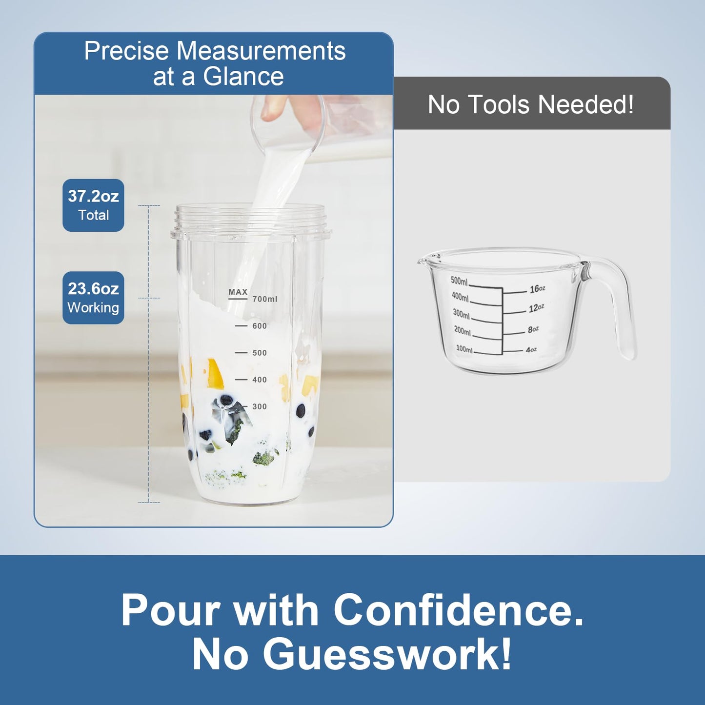 Colarlemo 1200W Smoothie Blender, Personal Kitchen Blender, Ice Crushing