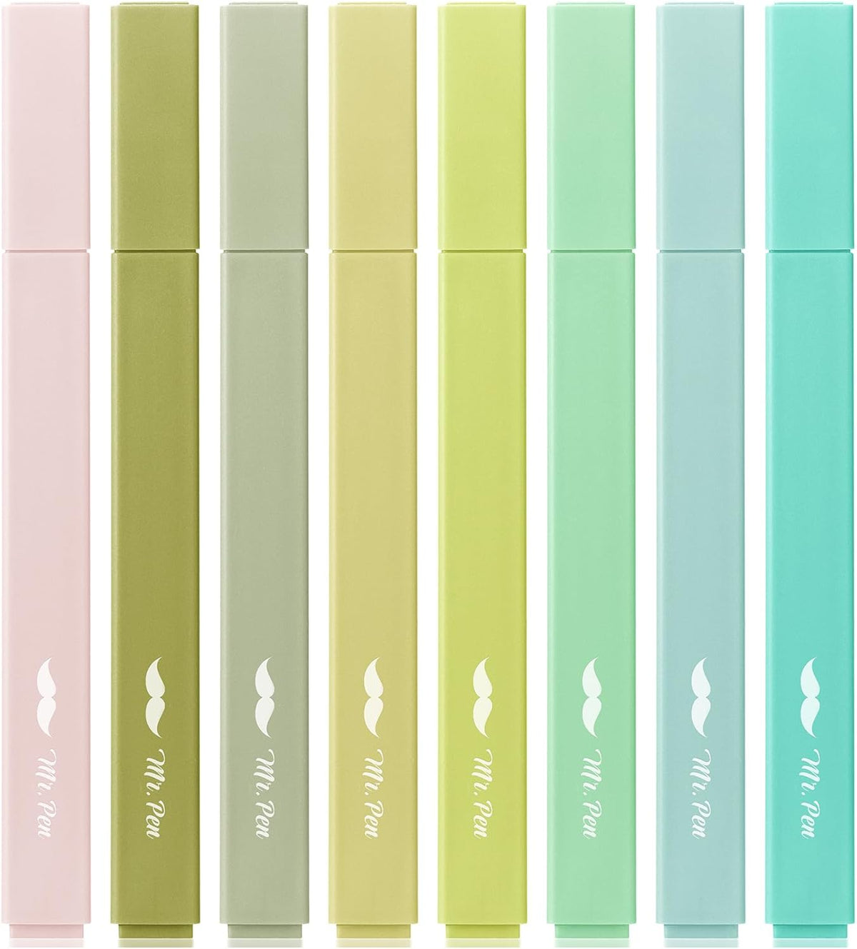 Mr. Pen- Aesthetic Highlighters, 8 Pack, Chisel Tip, Shades of Green, Cute Highlighters Assorted Colors, Back to School Supplies