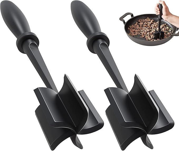 2Pack Meat Chopper Upgrade Hamburger Smasher, Masher for Ground Beef