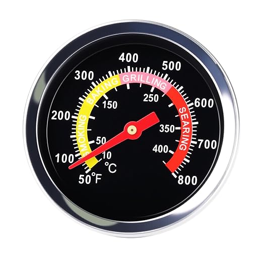 ELFFILLA BBQ Thermometer 2-3/8" Oversized Dial, 50-800°F Smoker Thermometer Weatherproof with Easy Read Numbers - Grill Temp Gauge for Charcoal Grill & Meat Smoking Kit Includes Mounting Hardware