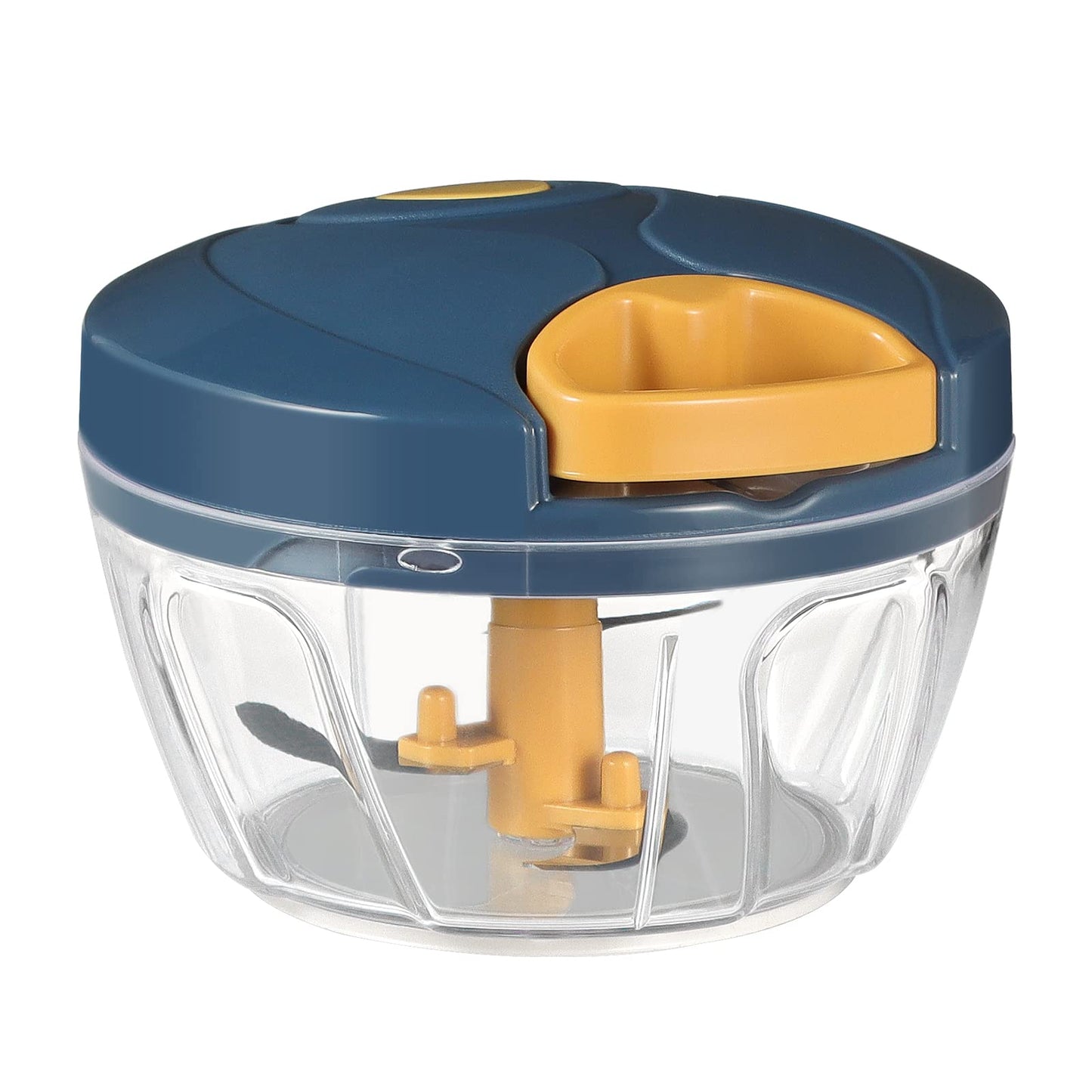 Cambom Manual Food Chopper Vegetable Cutter, Hand String Vegetable Chopper Onions Cutter for Vegetable Fruits Nuts BPA Free Food Safe Material, 900ml Blue