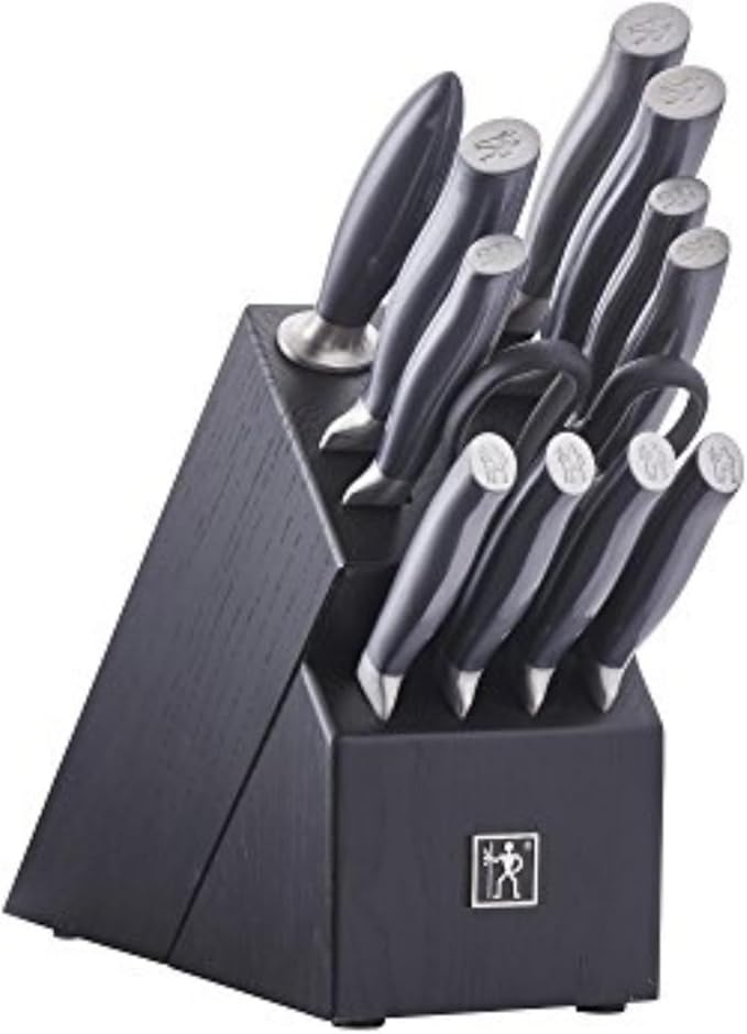 HENCKELS Silvercap 14 Piece Knife Block Set, German-Engineered, Black