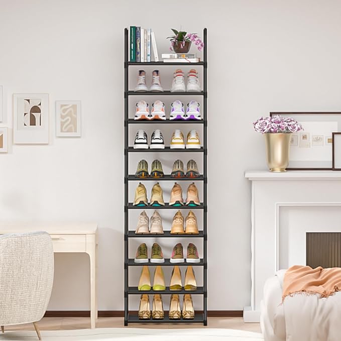 OYREL Shoe Rack, Sturdy Metal Shoe Rack Organizer,Narrow Shoe Racks for Closets,Shoes Rack,Shoe Stand,Shoe Shelf