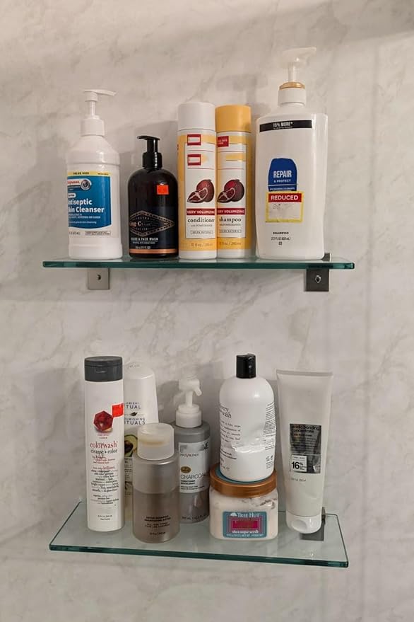 Shower Caddy, 100% Rustproof Shower Shelves for Inside Shower, No Drilling Bathroom Organizers and Storage, 2 Pack Large Capacity Bathroom Shelves for Kitchen & Home Decor
