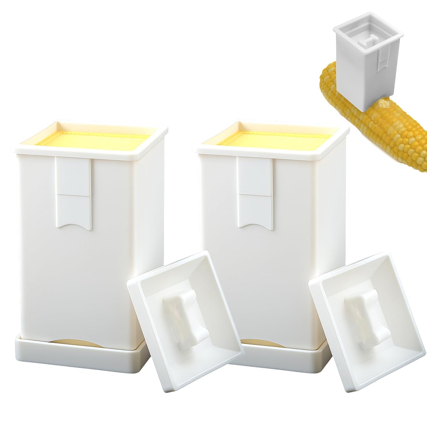 2 Pack Plastic Butter Spreader Corn Cob with Cover Butter Spreader for Corn, Bread & Cooking for Even Spread on Toast, Pancakes, Waffles & Grilling