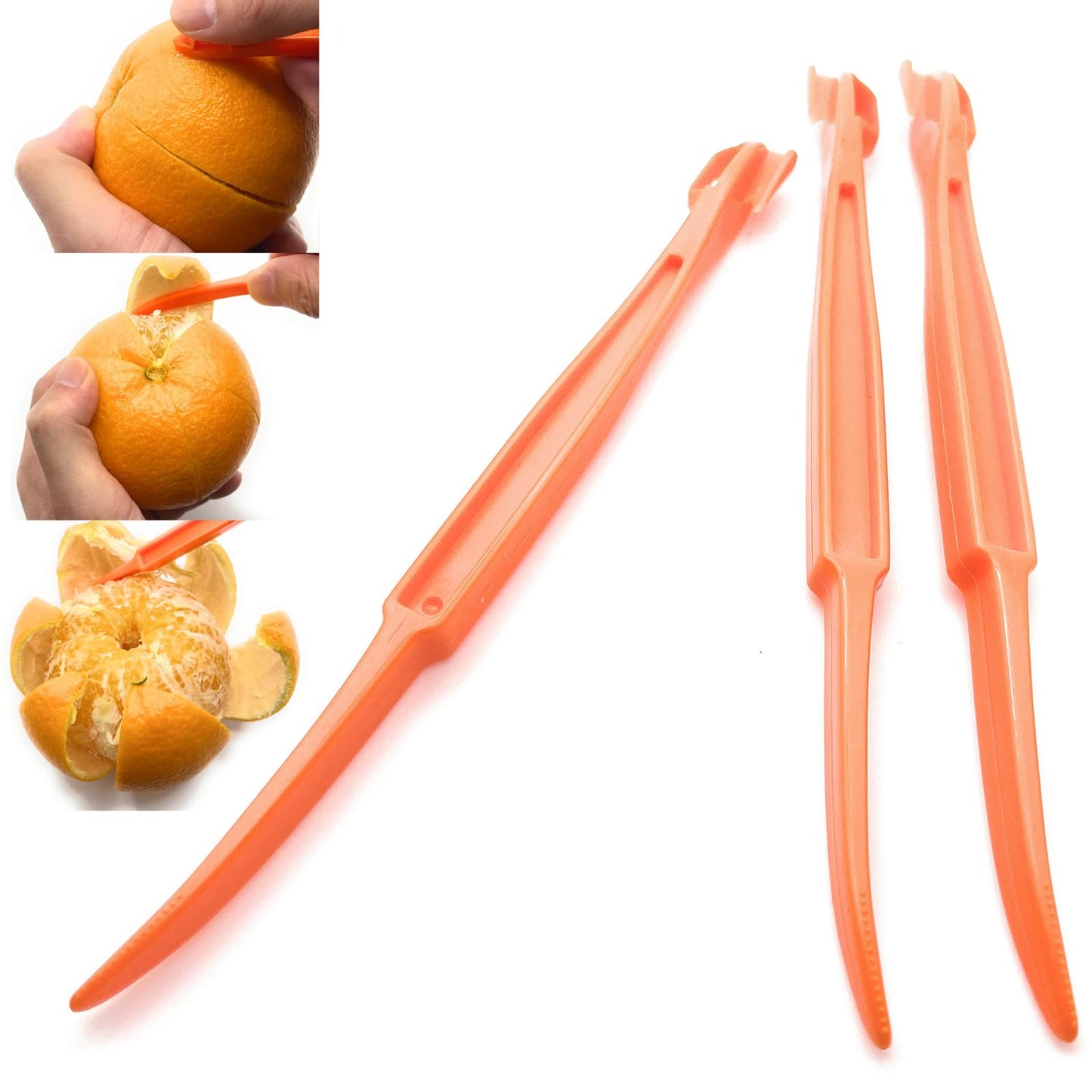 7 Orange Peeler Tools Plastic Citrus Fruit Peel Remover lemon Opener Cutter