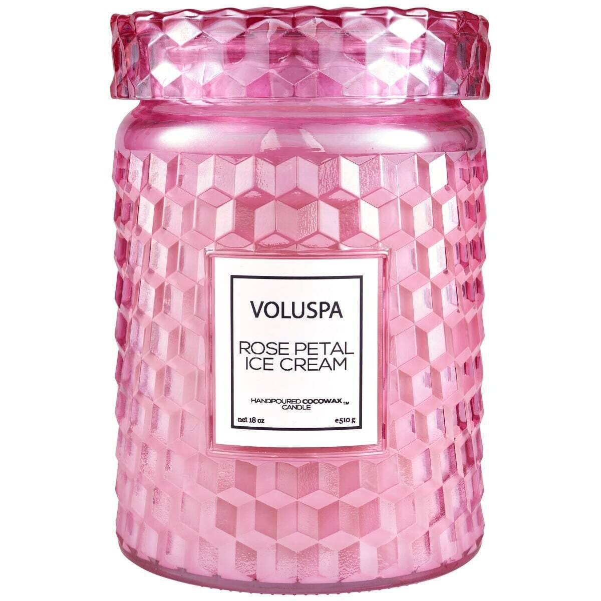 Voluspa Rose Otto, Large Candle Jar, 18 Ounce, 100 Hour Burn Time, Coconut Wax for Clean Burning, Handcrafted in the USA