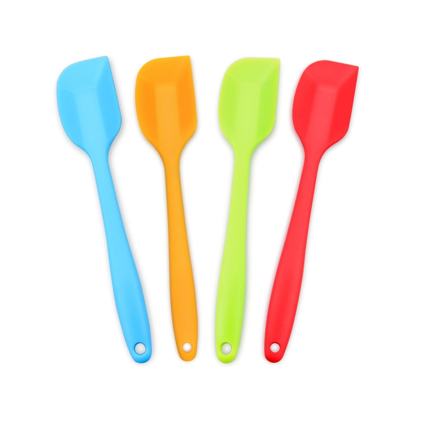 4-Piece Silicone Spatula Set with Stainless Steel Core, Multicolor