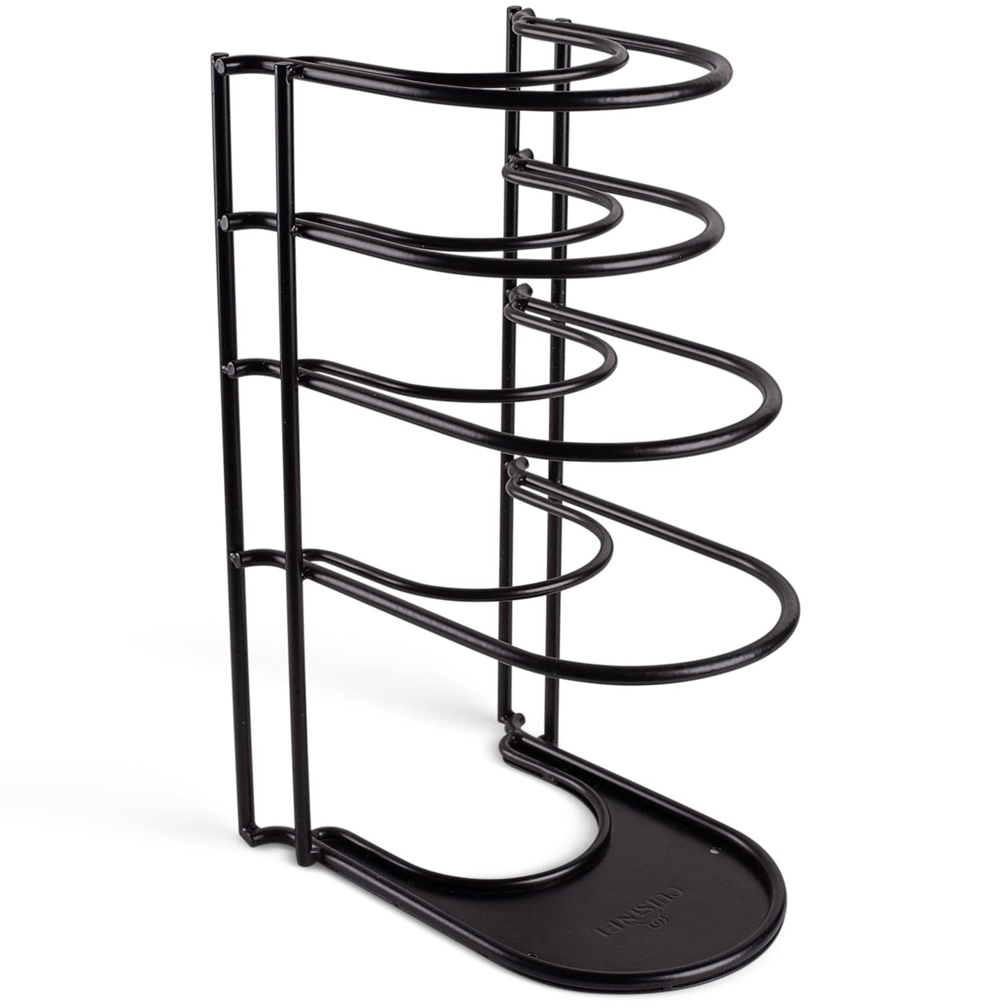 Cuisinel Pan Organizer for Cast Iron, XL 5-Tier Rack, Matte Black 15.9"