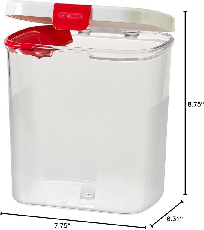Progressive International PrepSolutions Flour Keeper – Airtight Storage Container for Flour, Sugar & Dry Goods, 5 lb Capacity, BPA-Free, Easy Pour Design (Pack of 6)