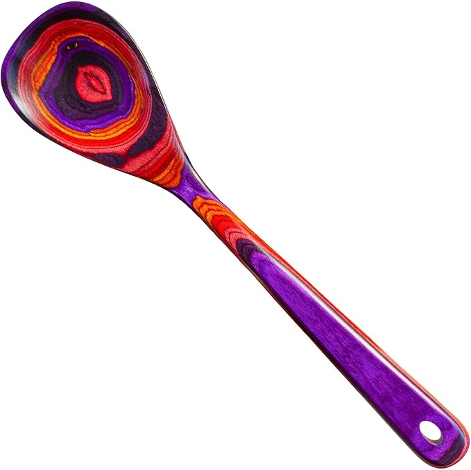 Totally Bamboo Baltique Waikiki Collection 12-1/2" Wooden Slotted Cooking Spoon, Safe for Nonstick