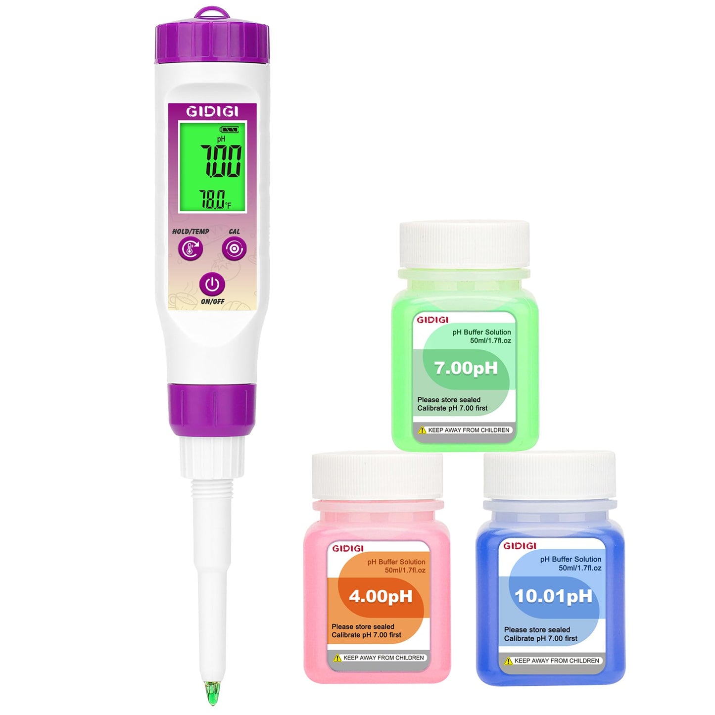 GIDIGI Food pH Meter with ATC, Spear Probe for Sourdough & Meat