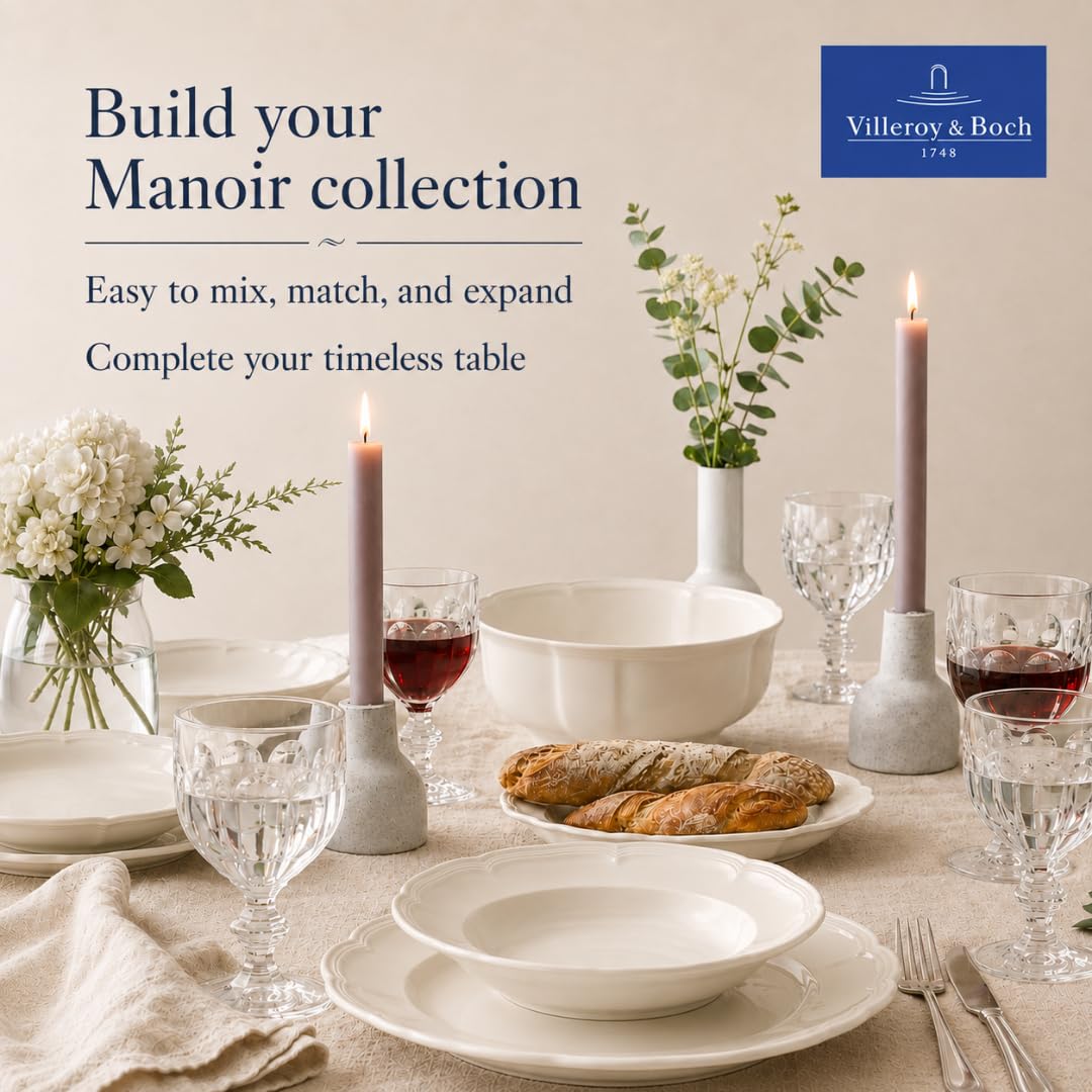 Villeroy & Boch Manoir 18 Piece Dinnerware Set, Creamy White