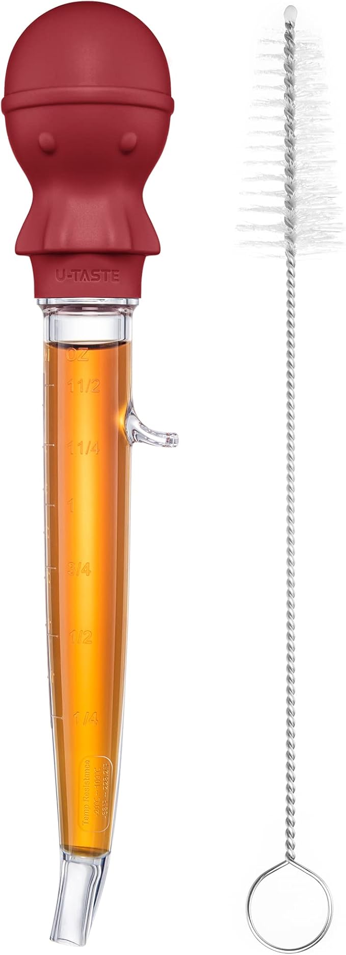 U-Taste Turkey Baster for Cooking, Large Basting Bulb with Brush, Red