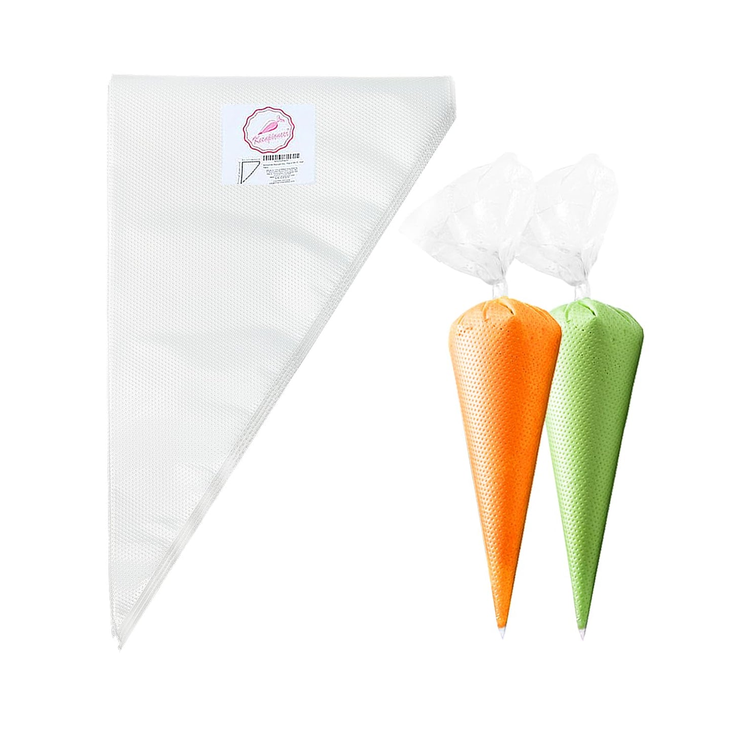Keenpioneer Tipless Piping Bags 14" Pastry Bags Flat Pack of 100