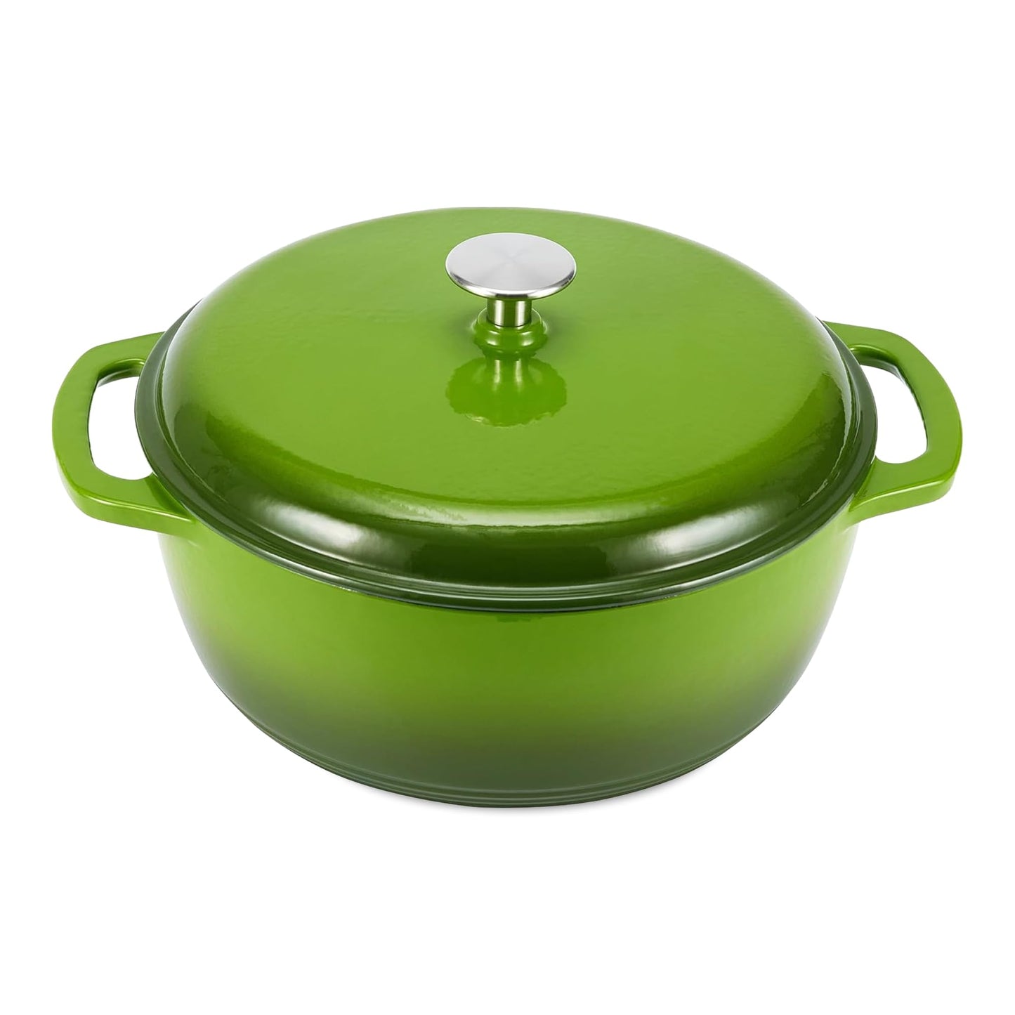 Enameled Cast Iron Dutch Oven Pot with Lid, Round, Dual Handles, Heavy-Duty, Oven Safe for Stews, Roasting, Baking, 6-Quart, Red
