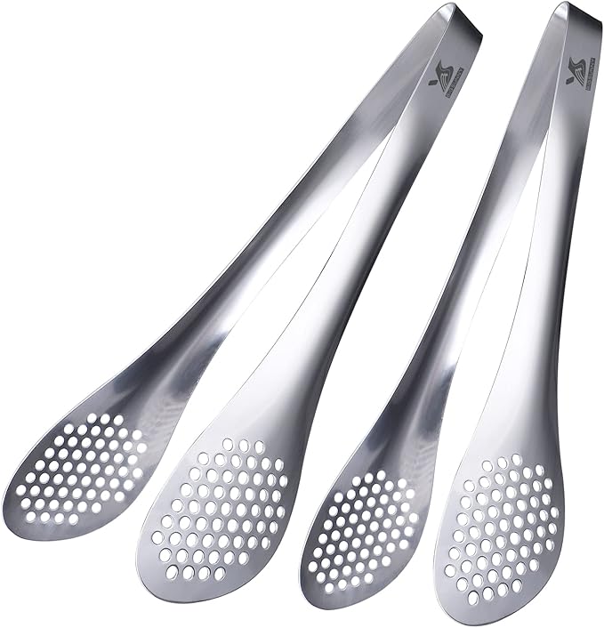 MSY BIGSUNNY 9 inch Buffet Tongs, Set of 2 Stainless Steel Food Serving Tongs
