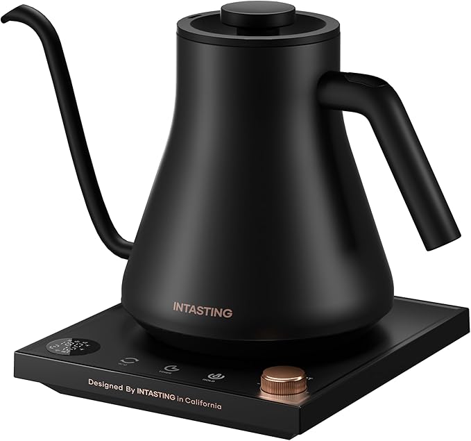 INTASTING Electric Kettles, Gooseneck Electric Kettle, ±1℉ Temperature Control, Stainless Steel Inner, Quick Heating, for Pour Over Coffee, Brew Tea, Boil Hot Water, 0.9L (Artisan)