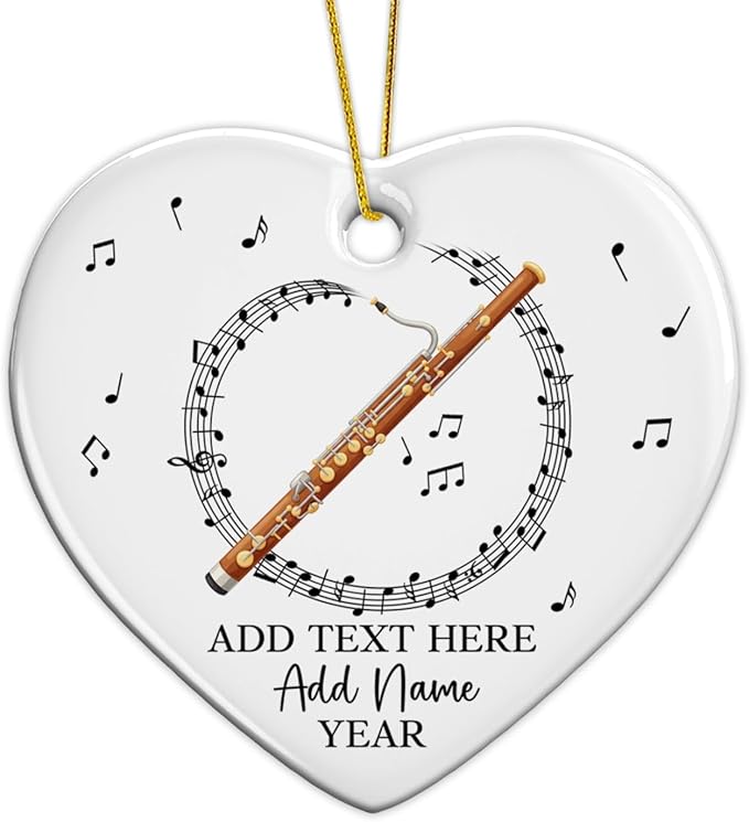 Customized Tuba Instrument Christmas Ceramic Ornament 2026, Tuba Player Christmas Tree Ornaments, Personalized Tubaist Xmas Ornament with Text Name & Year, Gifts for Men Women Music Lovers