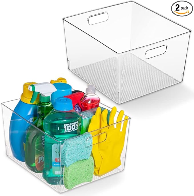 ClearSpace Clear Plastic Storage Bins for Kitchen, Fridge, Pantry, 8 Pack