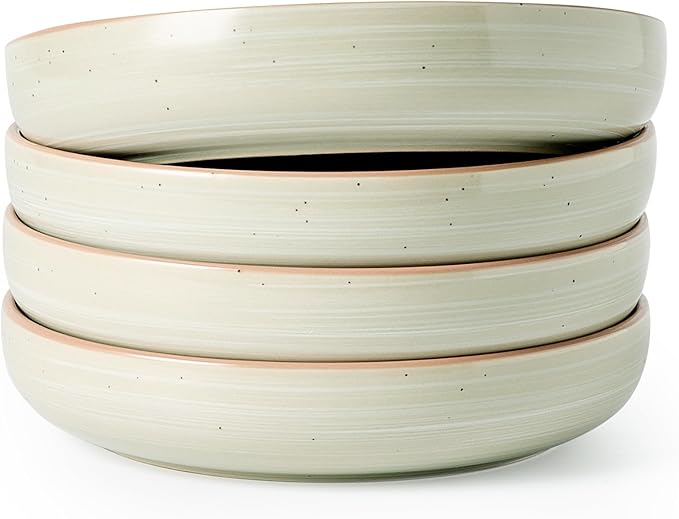 famiware Milkyway 33 oz Pasta Bowls Set of 4, Dark Gray