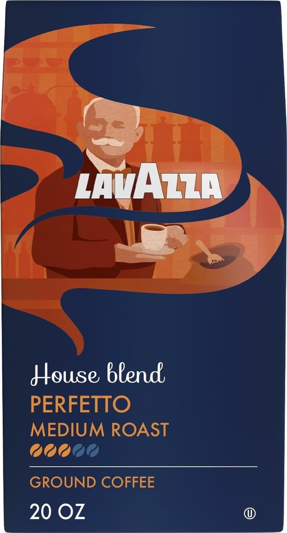 Lavazza House Blend Perfetto Ground Coffee 6 Bags of 20oz, Medium Roast, Full-bodied, Intensity 3/5, 100% Arabica, Ideal for Drip Brewers, (Pack of 6) - Package May Vary