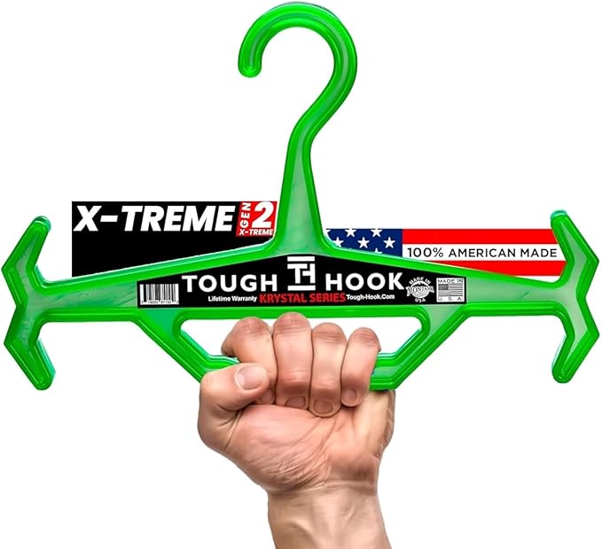 Original Xtreme KRYSTAL Translucent Heavy Duty Clear Hangers | American Made |Anti-Slip Tactical Hanger for Police Gear,Scuba Gear & Dive BCD,ABS Resin 200-lb Capacity Wetsuit Hanger Tough Hook-1 Pack