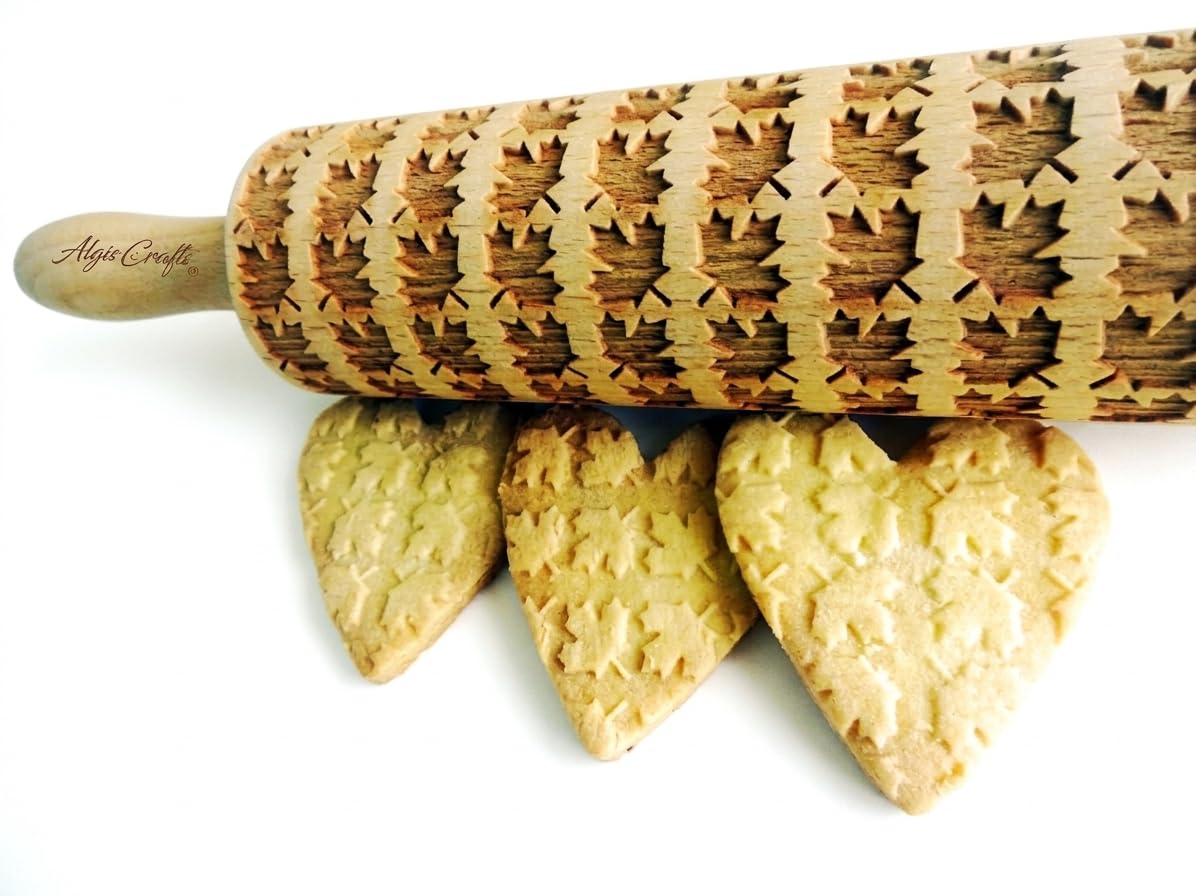 KALEIDOSCOPE ROLLING PIN LASER ENGRAVED for EMBOSSED COOKIES GIFT FOR FRIEND MOTHER BAKER