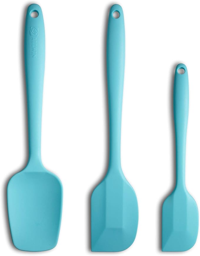 3-Piece Silicone Spatula Set, 600°F Heat Resistant, Orange