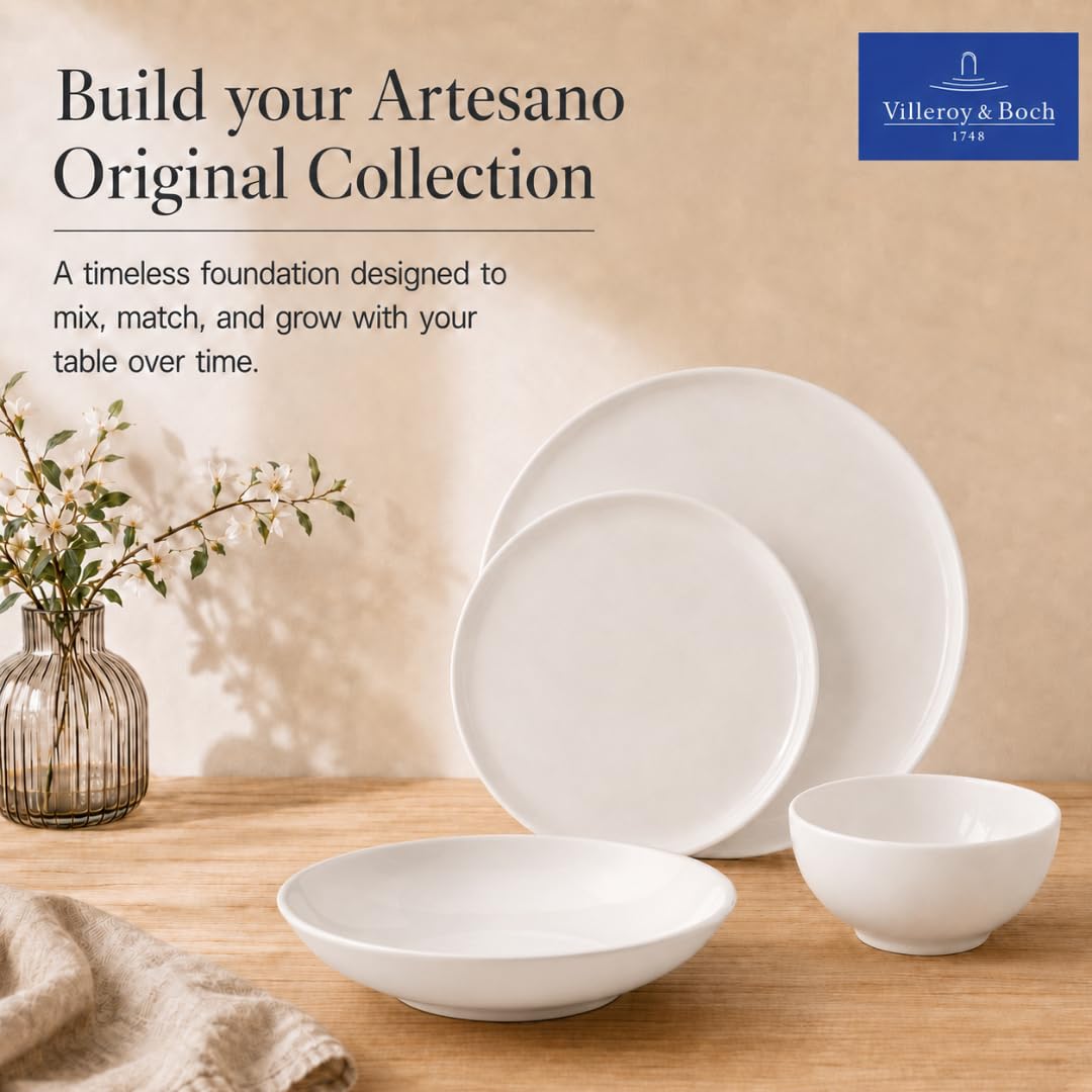 Villeroy & Boch Artesano Original 16 Piece Dinnerware Set, Creamy White