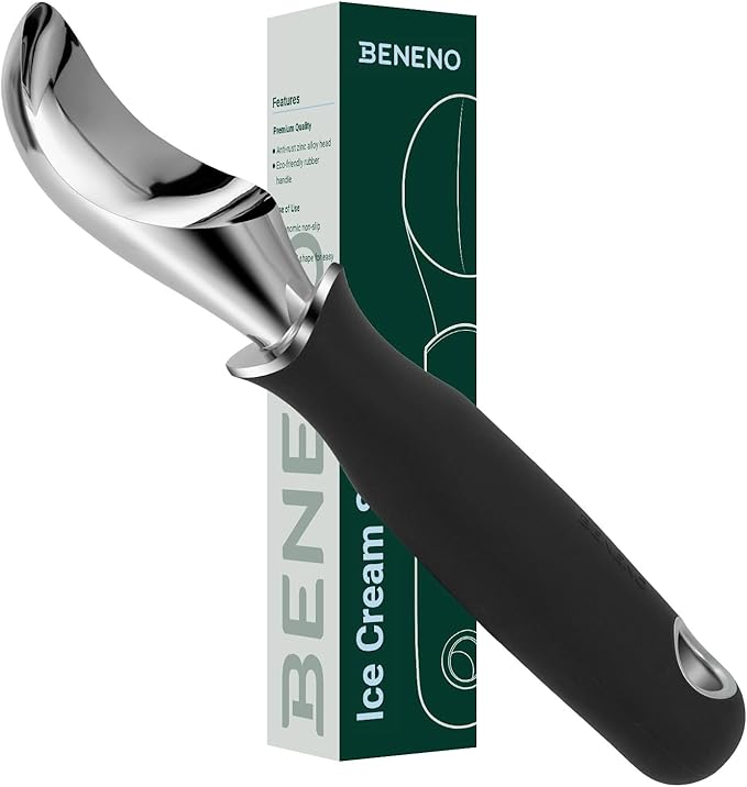 Beneno Premium Heavy Duty Ice Cream Scoop with Ergonomic Grip Handle, Pink