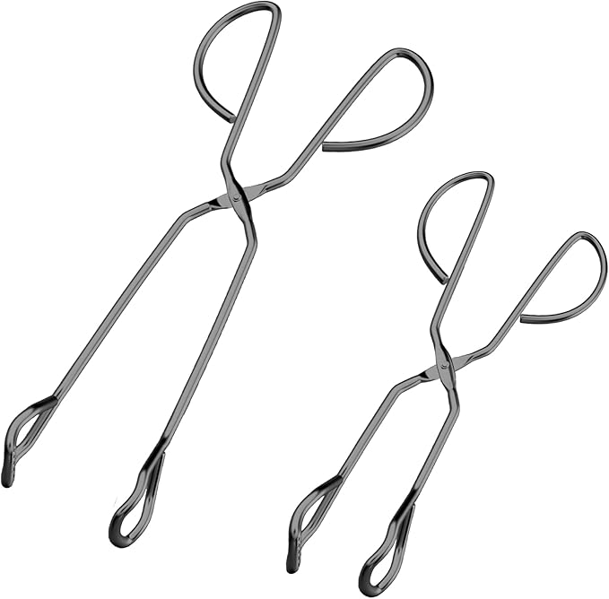 HINMAY 10" 13" Stainless Steel Kitchen Scissor Tongs, Set of 2