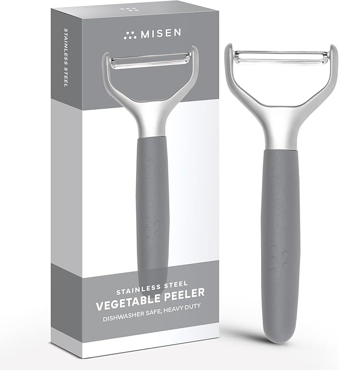 Misen Stainless Steel Vegetable Peeler - Dishwasher Safe Y Peeler - Easy to Use with Potatoes, Cabbage, Carrots, and More - Progessional Grade Kitchen Tool - Blue