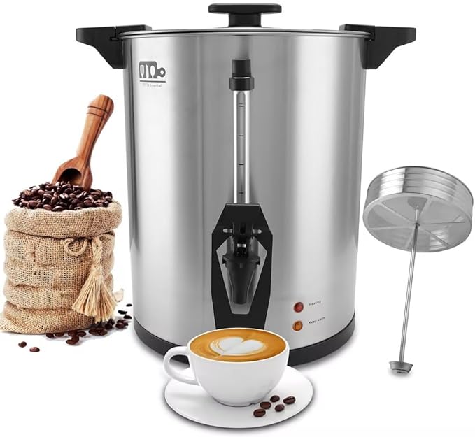 75 Cup 12L/3.17Gallon Commercial Coffee Urn, Festa Essential 950W Large Percolate Coffee Maker, Hot Beverage dispenser With Double Dripless Faucet, Quick-Brewing Hot Water Urn for Catering,Home,Events
